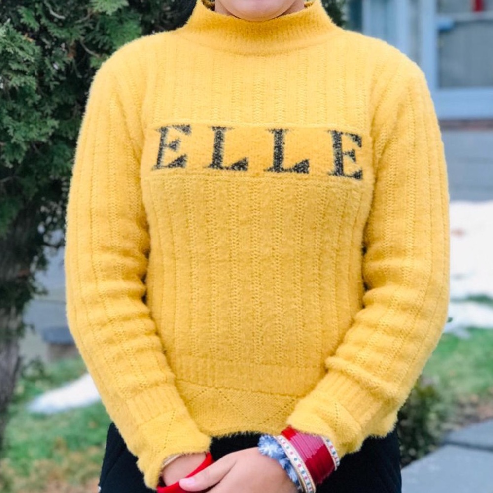 Elle Women's Mustard Turtleneck Sweater